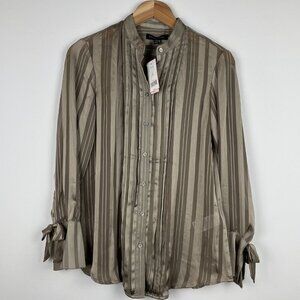 Banana Republic Dillon Shirt - Gold Long Sleeve Sheer - Size Small Petite